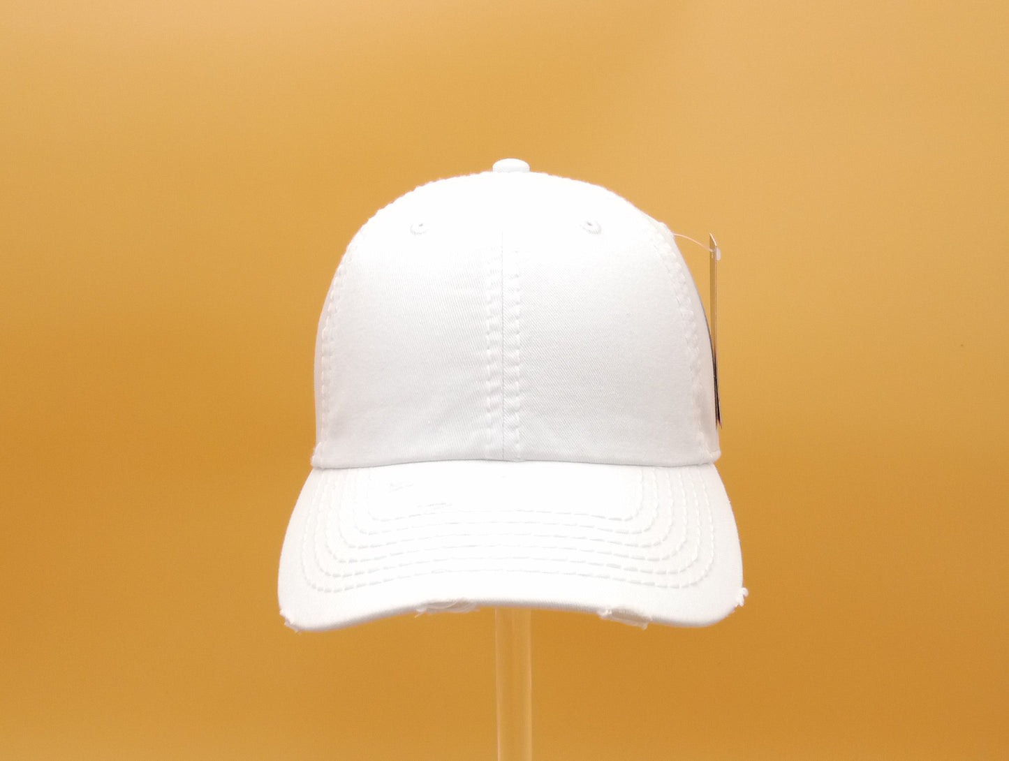 WHITE DISTRESS SOFT DAD CAP