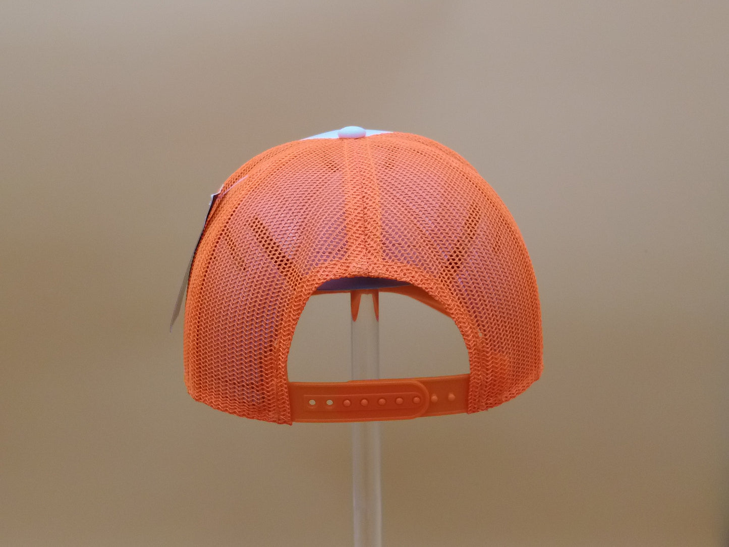 ORANGE/WHITE TRUCKER MESH CAP