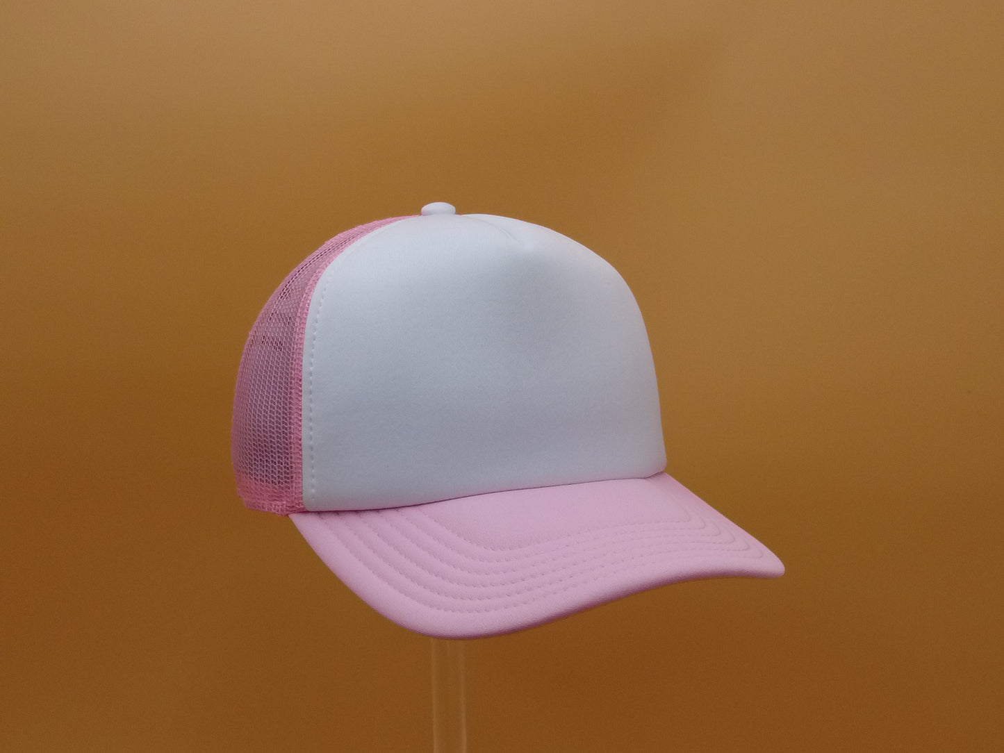 PINK/WHITE TRUCKER MESH CAP