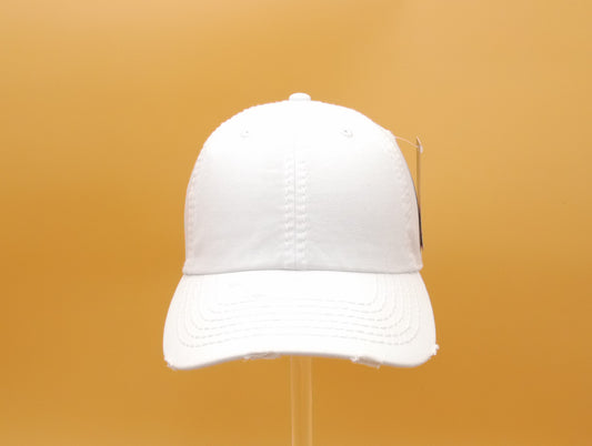 WHITE DISTRESS SOFT DAD CAP