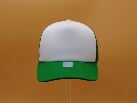 GREEN/WHITE TRUCKER MESH CAP