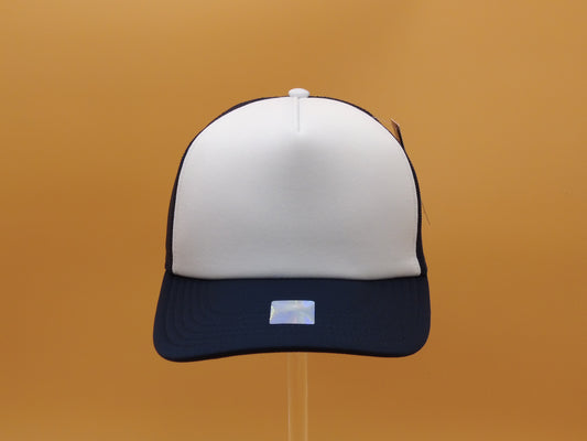 NAVY/WHITE TRUCKER MESH CAP