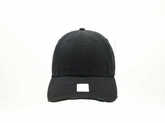 BLACK DISTRESS SOFT DAD CAP