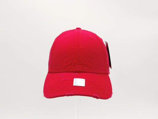 RED DISTRESS SOFT DAD CAP