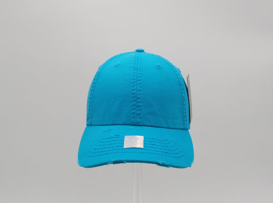 TEAL BLUE DISTRESS SOFT DAD CAP