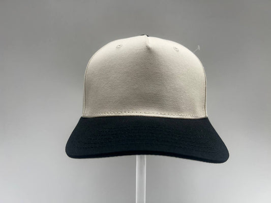 BLACK/NATURAL 5 PANEL CAP
