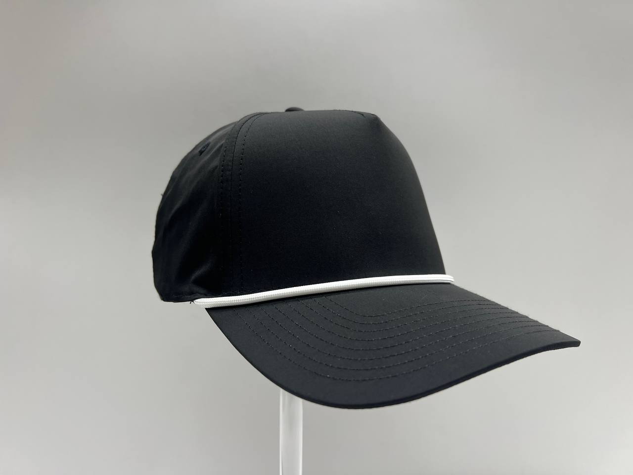 BLACK 5 PANEL ROPE CAP