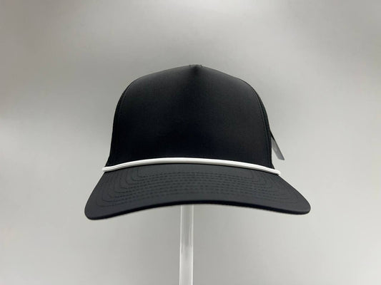 BLACK 5 PANEL ROPE CAP