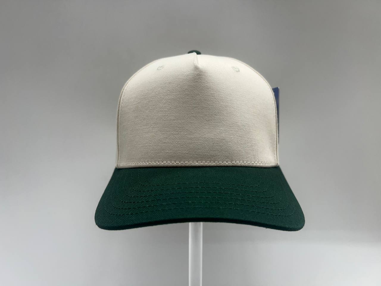 GREEN/NATURAL 5 PANEL CAP