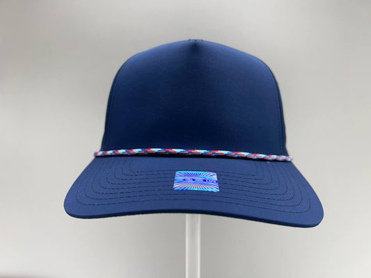 NAVY BLUE 5 PANEL ROPE CAP