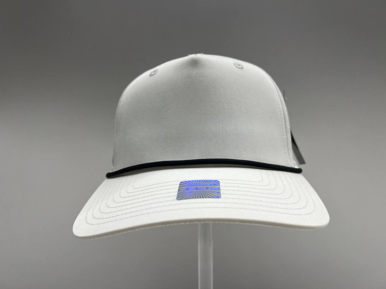 WHITE 5 PANEL ROPE CAP