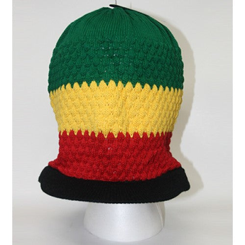 RED GREEN YELLOW BLACK KNITTED BEANIE