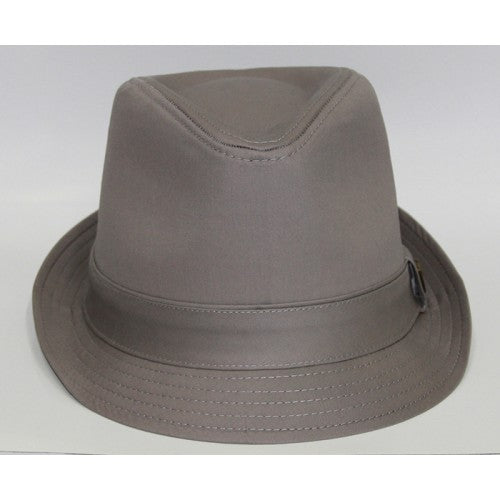 GREY LEATHER BUCKET HAT